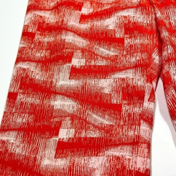 Hunter Bell Pants Orange Red White Paint Brush Ankle Cropped Slacks Size 4 - Picture 8 of 12
